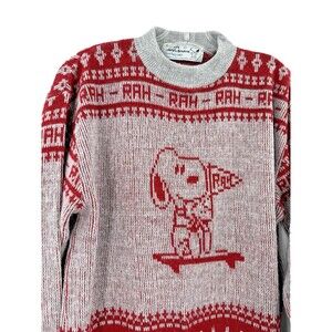 70s VINTAGE ARROW sweater 「SNOOPY」 L Vintage 70s Snoopy Peanuts Rah Rah School Rally Pop Art Sweater M